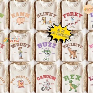 Retro Toy Story Comfort Colors Shirt, Matching Family Disneyland Shirts, Disneyland Group Shirts, Toy Story Woody Buzz Jessie LilyPad Aliens image 4