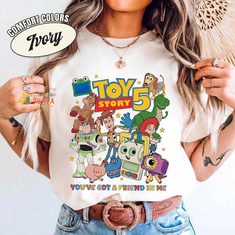 Disneyland Pixar Toy Story 5 You've Got A Friend In Me June 19 Shirt, Woody Buzz Etch Lenny Mr Spell Lilypad, Family Vacation 2026 Trip image 4
