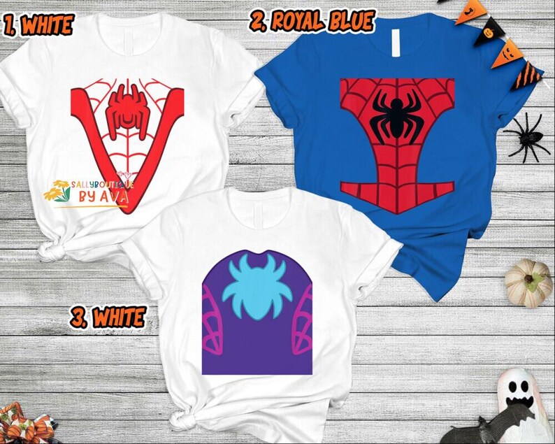 Spidey and His Amazing Friends Costume Halloween Shirt, Superhero Spidey Man Costume Shirt, Halloween Party Group Shirt image 2