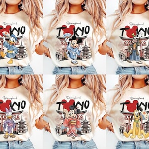 Tokyo Disneyland Mickey and Friends Kimono Shirt, Custom Disneyland Family Matching Tee, Japan Vacation 2026 Girl Trip Shirts, Group Tee image 1