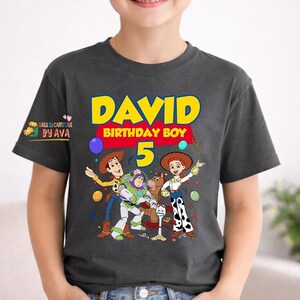 Personalized Toy Story Birthday Shirt, Family Birthday Shirts,Birthday Boygirl Party Shirts, Disneyland Birthday Tri[, Woody Buzz Shirt image 3