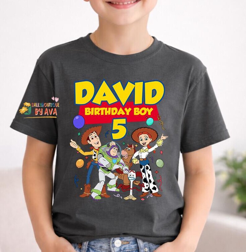 Personalized Toy Story Birthday Shirt, Family Birthday Shirts,Birthday Boygirl Party Shirts, Disneyland Birthday Tri[, Woody Buzz Shirt image 3