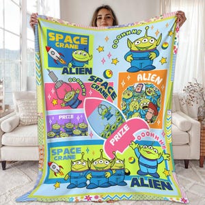 Disneyland Toy Story Aliens Blanket, Aliens Toy Story Pizza Planet Blanket, Woody Buzz Lightyear Jessie Toy Story, Gift for Boy or Girl image 1