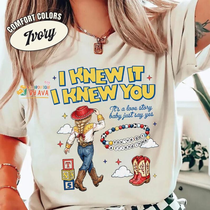 Comfort Colors I Knew It, I Knew You Toy Story 5 T-Shirt, Cowgirl Western Shirt, Disneyland Toy Story Tee, Toy Story 5 Friendship Shirt image 1