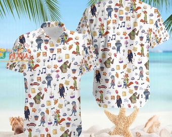 Disneyland Zootopia Hawaiian Shirt, Judy And Nick Shirt for Men Women,Disneyland Animal Characters Shirt, Zootopia Summer Gift For Fan