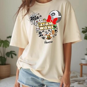 Custom Disneyland Starwars 2026 Trip Shirts, Disneyland Starwars Mickey Ear Shirt, Starwars Family Matching Birthday Shirts, Couple Shirts image 2