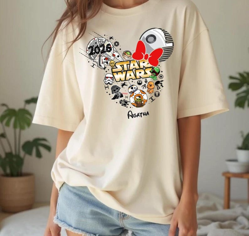 Custom Disneyland Starwars 2026 Trip Shirts, Disneyland Starwars Mickey Ear Shirt, Starwars Family Matching Birthday Shirts, Couple Shirts image 2