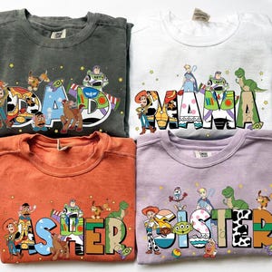 Custom Toy Story Family Matching Comfort Colors Shirt, Disneyland Mom Dad T-shirt, Personalized Gift Disneyland Trip, Disneyland Birthday image 2