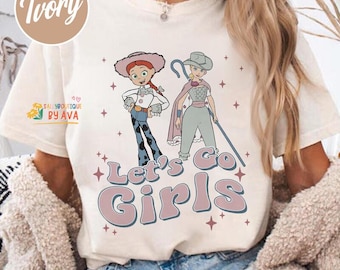 Camiseta de Disneyland Toy Story Let's Go para niñas, Camiseta para viaje de chicas a Disneyland, Camiseta a juego para mejores amigas, Camiseta para mejores amigas, Jessie y Bo Beep