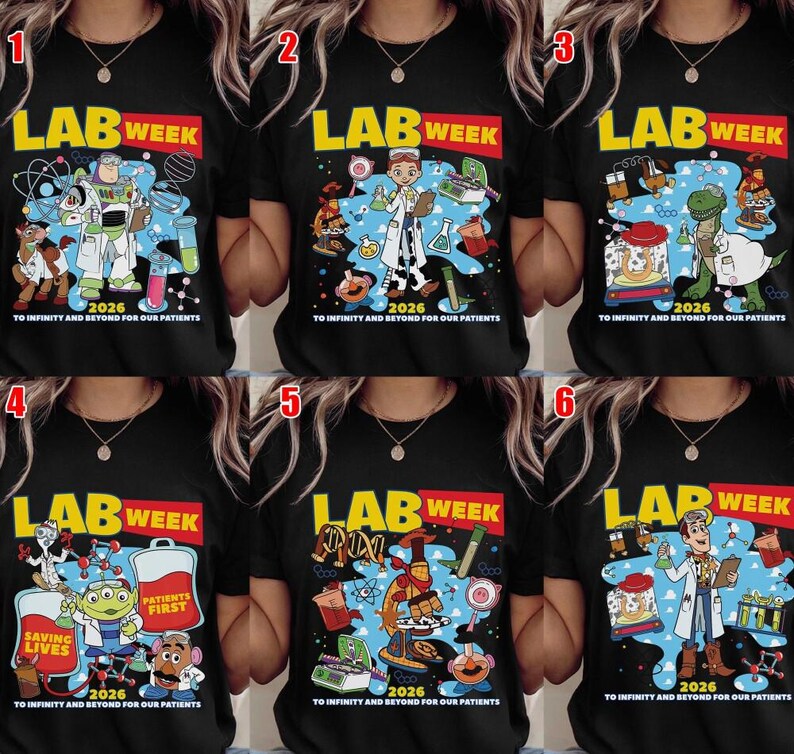 Toy Story Lab Week 2026 Matching Shirt, Lab Story Med School Trip, Disney Buzz Woody Laboratory Party, Lab Team, Med Lab Clinical Laboratory afbeelding 3