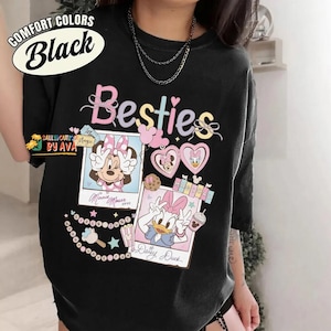 Retro Disneyland With My Bestie Shirt, Minnie Mouse and Daisy Duck Coquette Bow Shirt, Best Friends Disneyland Matching Tee, BFF Girls Trip image 6