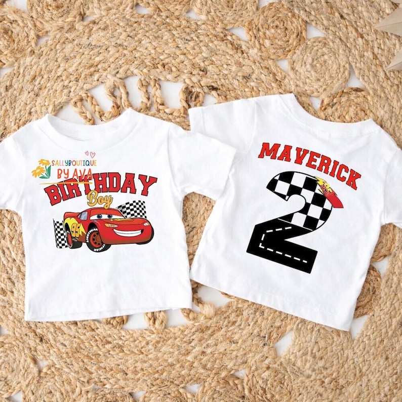 Disneyland Cars Birthday Shirt, McQueen Birthday Boy Tee, Pixar Pit Crew Sweatshirt, Lightning Birthday Family, Racing Car Birthday Trip image 2