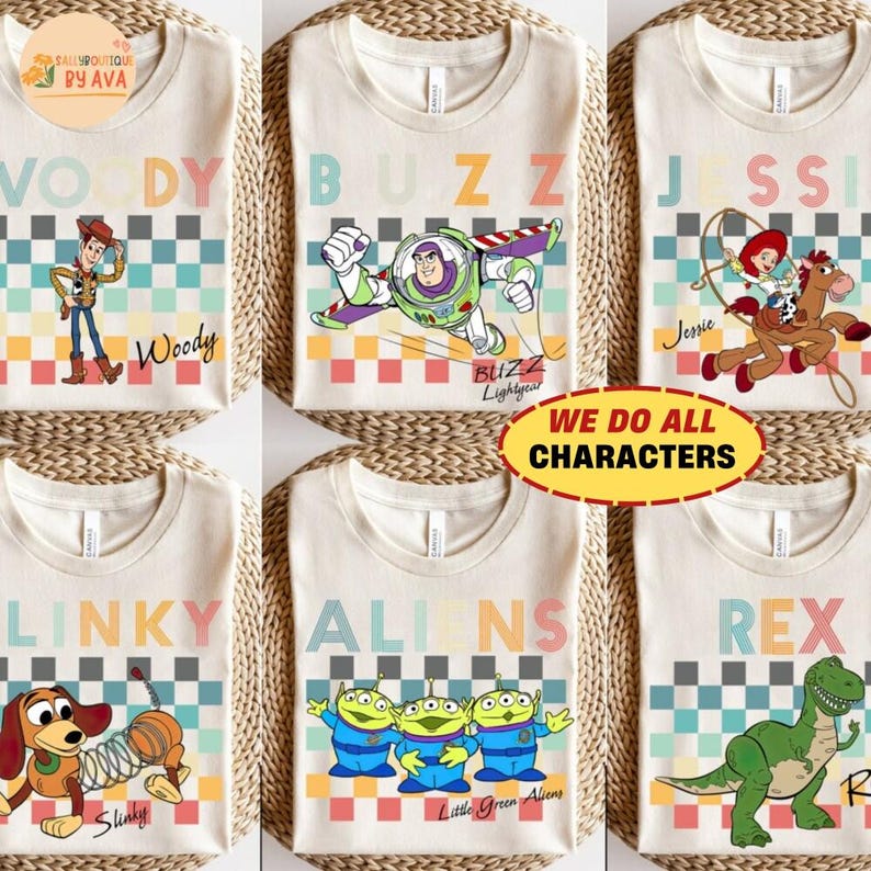 Disneyland Toy Story All Characters Shirt, Buzz Woody Jessie Slinky Aliens Rex T-shirt, Disneyland Matching Tee, Disneyland Family Trip imagem 1