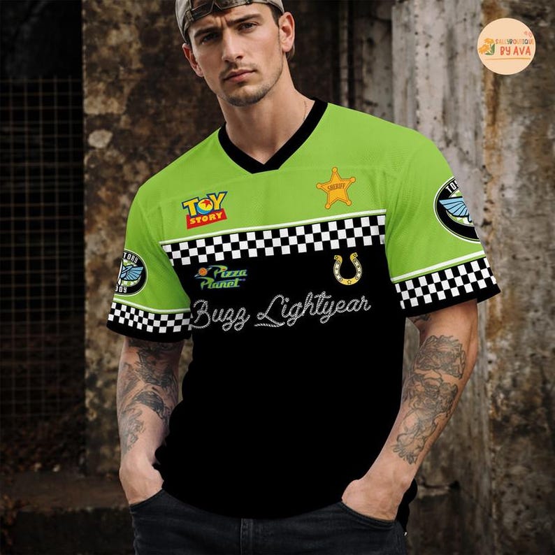 Custom Disneyland Toy Story Buzz Lightyear Football Jersey, Croptop Football Jersey, Disneyland Shirt, Disneyland Birthday Gift for Kids image 2