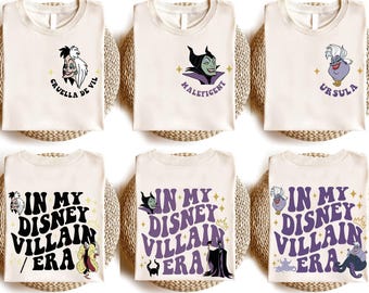 In My Disneyland Villains Era Shirt, Bad Witches Villains Shirt, Maleficent Evil Queen Ursula Cruella Shirt, Disneyland Girls Trip Shirt