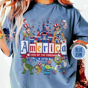 Camisetas de Toy Story para el 4 de julio, Tierra de la Libertad, Camiseta Feliz 4 de Julio, Camiseta del 250 Aniversario de EE. UU., Camiseta del Día de la Independencia imagen 6