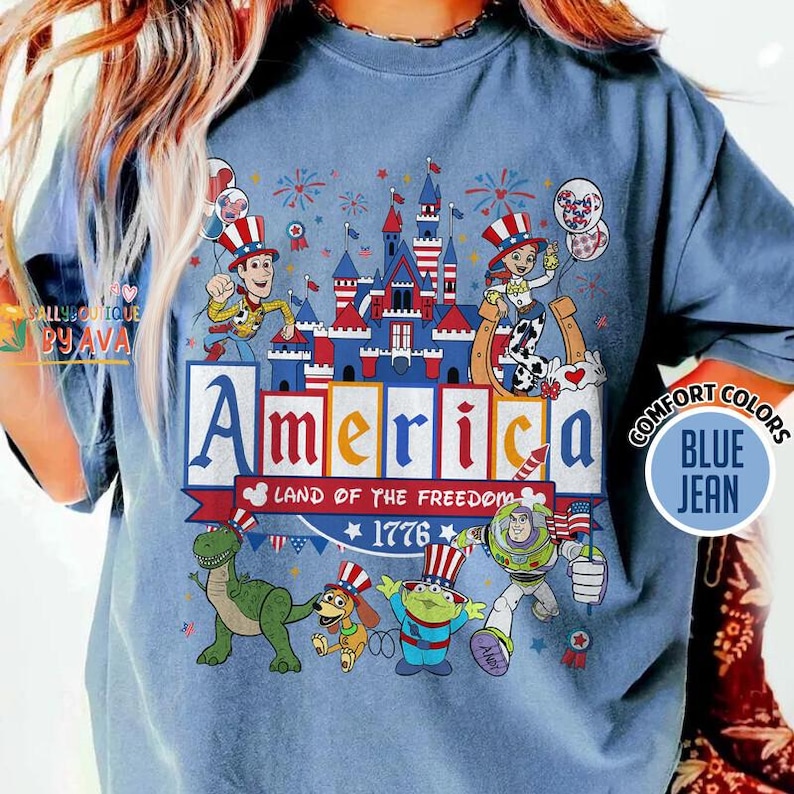 Camisetas de Toy Story para el 4 de julio, Tierra de la Libertad, Camiseta Feliz 4 de Julio, Camiseta del 250 Aniversario de EE. UU., Camiseta del Día de la Independencia imagen 6