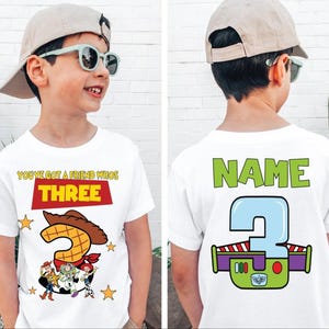 Toy Story You've got a friends who's three, Toy Story Inspired 3rd Birthday Shirt: Sheriff Cowboy Theme for Boys - Infinity and Beyond Party image 6