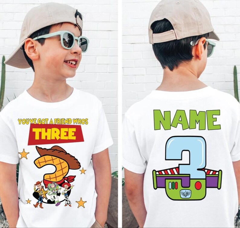 Toy Story You've got a friends who's three, Toy Story Inspired 3rd Birthday Shirt: Sheriff Cowboy Theme for Boys - Infinity and Beyond Party image 6