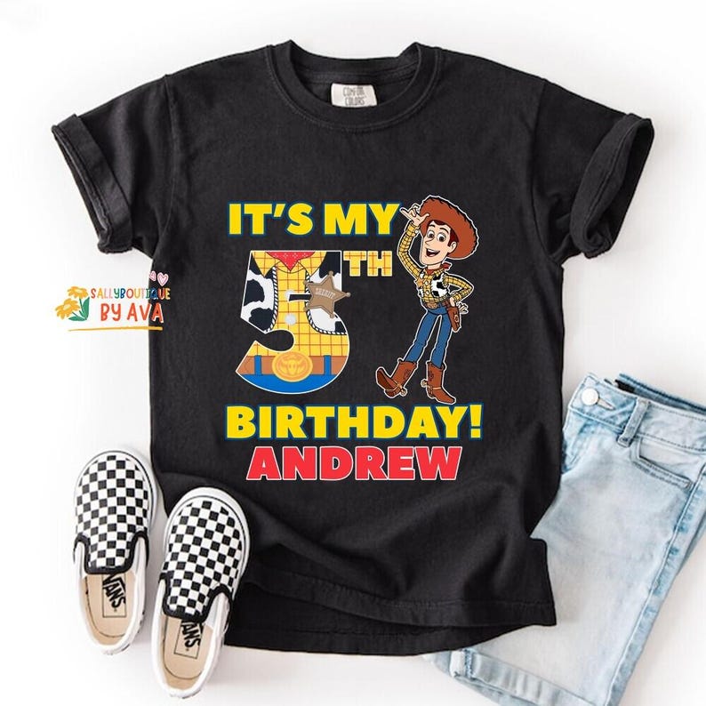 Personalized Toy Story Woody Birthday Boy Shirt, Disneyland It’s My Birthday Shirt, Custom Name Birthday Shirt, Birthday Gifts For Kids image 1