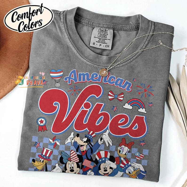 Mickey And Friends Disneyland America Vibes Happy 4Th Of July Shirt, Disneyland Memorial Day 2026, Independence Day, Disneyland Family Tees afbeelding 6