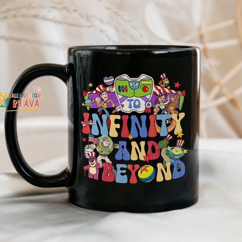 Two-sided Disneyland Toy Story Happy 4th of July Mug, To Infinity And Beyond Mug, Toy Story Pixar Disneyland Mug,Gift For Fan, Birthday Gift image 2
