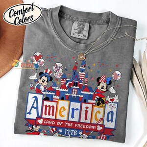 Mickey and Friends Patriotic Disneyland 4th of July Shirt, Disneyland Castle Family America 4th of July, Happy Independence Day, 250th Shirt image 7