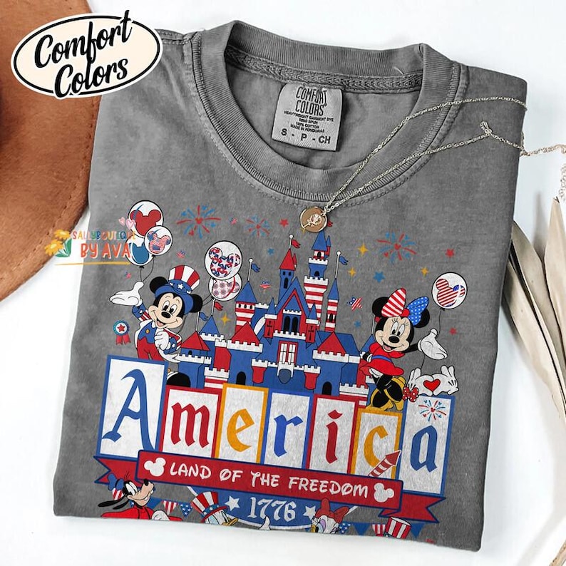 Mickey and Friends Patriotic Disneyland 4th of July Shirt, Disneyland Castle Family America 4th of July, Happy Independence Day, 250th Shirt image 7