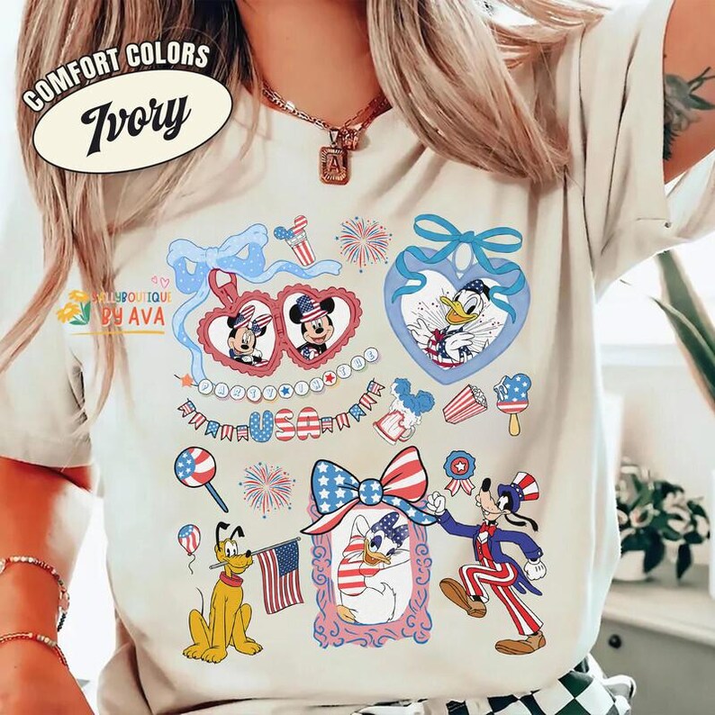 Coquette Bows Mickey and Friends Patriotic Disneyland 4th of July Shirt, USA Independence Day, 250 Years Celebration Shirt, Holiday Shirt Bild 6