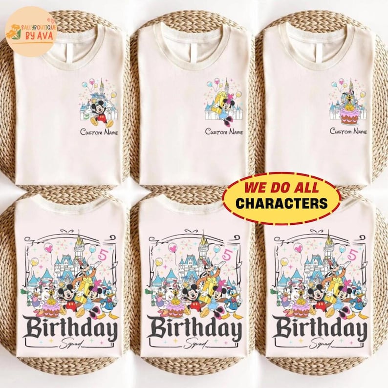 Custom All Disneyland Birthday Shirt, Best Birthday Ever, Disneyland Birthday Boy Girl, Birthday Squad, Mickey and Friends Birthday Trip Tee Bild 1