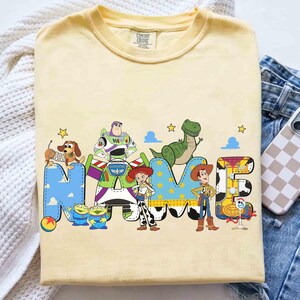 Custom Name Toy Story T-shirt, Personalized Disneyland Buzz Woody Jessie Shirt, Custom Birthday Boy Girl Tee, Disneyland Trip image 2