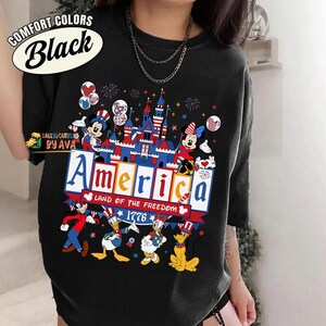 Mickey and Friends Patriotic Disneyland 4th of July Shirt, Disneyland Castle Family America 4th of July, Happy Independence Day, 250th Shirt image 3
