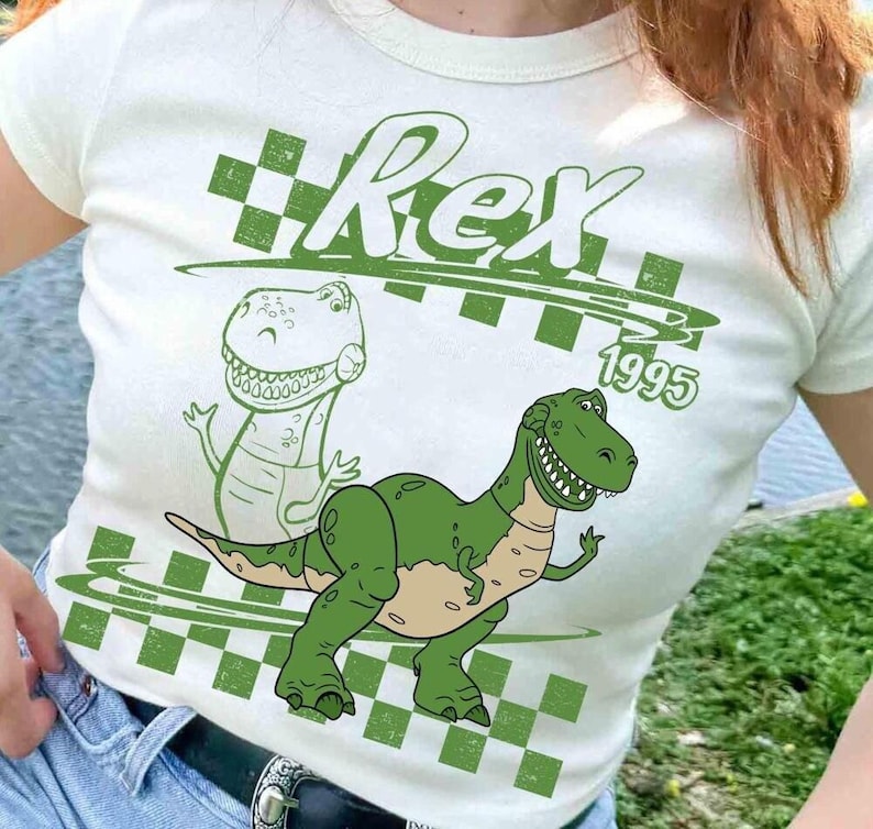 Retro Disneyland Pixar Toy Story All Characters Checkered Signature Shirt, Woody, Buzz, Jessie, Bo Peep, Personalized Group Matching Tee Bild 5