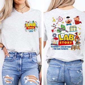Camiseta de la Semana del Laboratorio de Toy Story 2026, camiseta de ciencia de laboratorio de Lab Story, regalo de laboratorio, camiseta del equipo técnico de laboratorio, atuendo a juego de científico imagen 4
