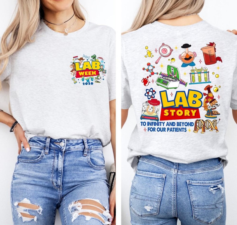 Camiseta de la Semana del Laboratorio de Toy Story 2026, camiseta de ciencia de laboratorio de Lab Story, regalo de laboratorio, camiseta del equipo técnico de laboratorio, atuendo a juego de científico imagen 4