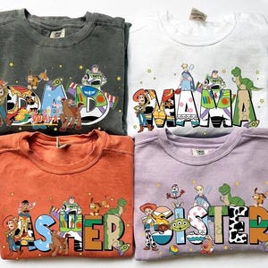 Custom Toy Story Family Matching Comfort Colors Shirt, Disneyland Mom Dad T-shirt, Personalized Gift Disneyland Trip, Disneyland Birthday image 4