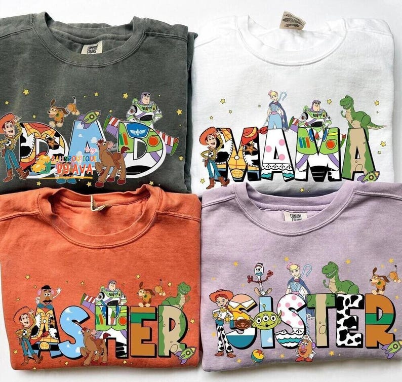 Custom Toy Story Family Matching Comfort Colors Shirt, Disneyland Mom Dad T-shirt, Personalized Gift Disneyland Trip, Disneyland Birthday image 4