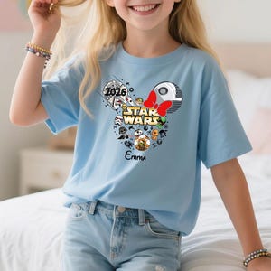 Custom Disneyland Starwars 2026 Trip Shirts, Disneyland Starwars Mickey Ear Shirt, Starwars Family Matching Birthday Shirts, Couple Shirts image 4