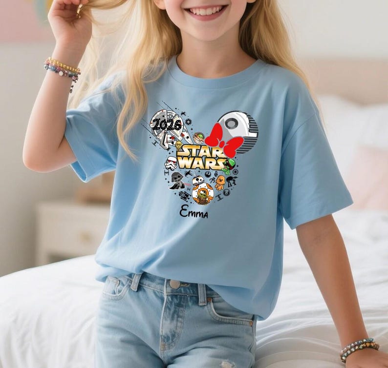 Custom Disneyland Starwars 2026 Trip Shirts, Disneyland Starwars Mickey Ear Shirt, Starwars Family Matching Birthday Shirts, Couple Shirts image 4
