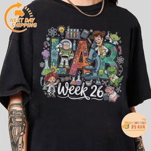 Disneyland Toy Story Lab Week 2026 Shirt, Buzz Lightyear Woody Jessie Bo Peep Lab Story, Lab Assistant, Med Lab Team Clinical Laboratory Tee image 2