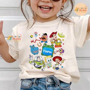 Custom Name Toy Story 5 Movie Shirt, Lilypad Buzz Lightyear Woody Jessie Toy Story Land You've Got a Friend In Me Adult & Kids Shirt image 3