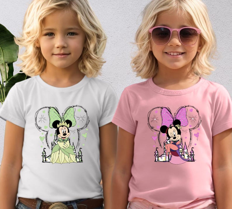 Disneyland Minnie Princess Shirt, Disneyland Princess Birthday Shirt, Princess Mouse Tee, Ariel Tiana Tinkerbell Belle, Disneyland Trip Tee image 4