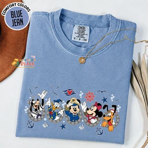 Disneyland Cruise Shirt, Mickey and Friends Nautical Tee, Comfort Colors Disneyland Vacation Top, Cruise Group Shirt, Disneyland Family Gift zdjęcie 2