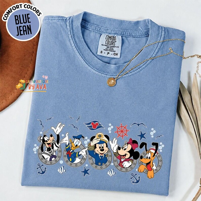Disneyland Cruise Shirt, Mickey and Friends Nautical Tee, Comfort Colors Disneyland Vacation Top, Cruise Group Shirt, Disneyland Family Gift zdjęcie 2