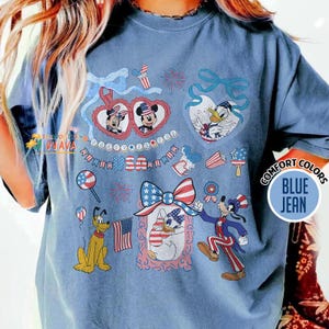 Coquette Bows Mickey and Friends Patriotic Disneyland 4th of July Shirt, USA Independence Day, 250 Years Celebration Shirt, Holiday Shirt Bild 4