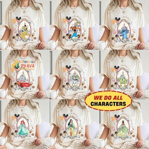 Custom All Characters Disneyland Trip 2026 Shirt, Personalized WDW Family Vacation Matching Tee, Magic Kingdom Mickey Pooh Stitch Buzz Shirt image 1