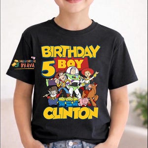 Custom Disneyland Toy Story Birthday Boy Family Matching Shirt, Pixar Toy Story Birthday Squad Shirt, Disneyland Birthday Vacation Tees afbeelding 3