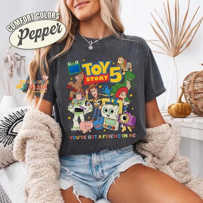 Disneyland Pixar Toy Story 5 You've Got A Friend In Me June 19 Shirt, Woody Buzz Etch Lenny Mr Spell Lilypad, Family Vacation 2026 Trip image 3