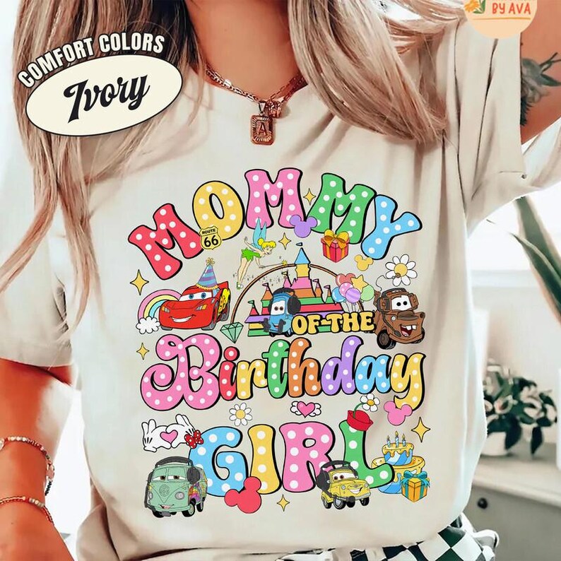Custom Disneyland Cars Family Birthday Shirts, Lightning McQueen Cars Sally Tow Mater Shirt, Family Matching Birthday Shirt, Birthday Gifts afbeelding 2