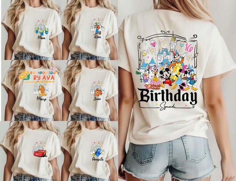 Custom All Disneyland Birthday Shirt, Best Birthday Ever, Disneyland Birthday Boy Girl, Birthday Squad, Mickey and Friends Birthday Trip Tee image 3